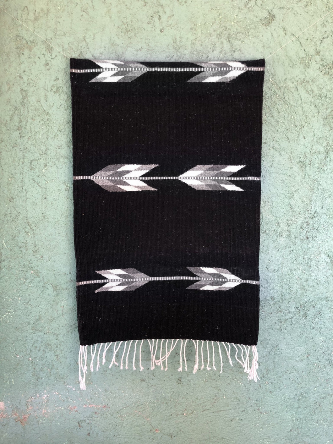 Handwoven Arroyo wool rug, handmade by artisans in Oaxaca Mexico