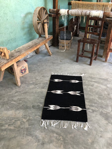 Handwoven Arroyo natural wool rug, made by hand in Oaxaca Mexico.