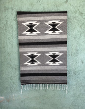 Load image into Gallery viewer, Handwoven Zapotec natural wool rug, made by hand in Oaxaca Mexico.